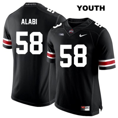 Youth NCAA Ohio State Buckeyes Joshua Alabi #58 College Stitched Authentic Nike White Number Black Football Jersey AI20Z38GX